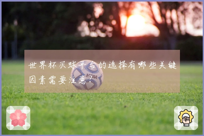 世界杯买球平台的选择有哪些关键因素需要注意？